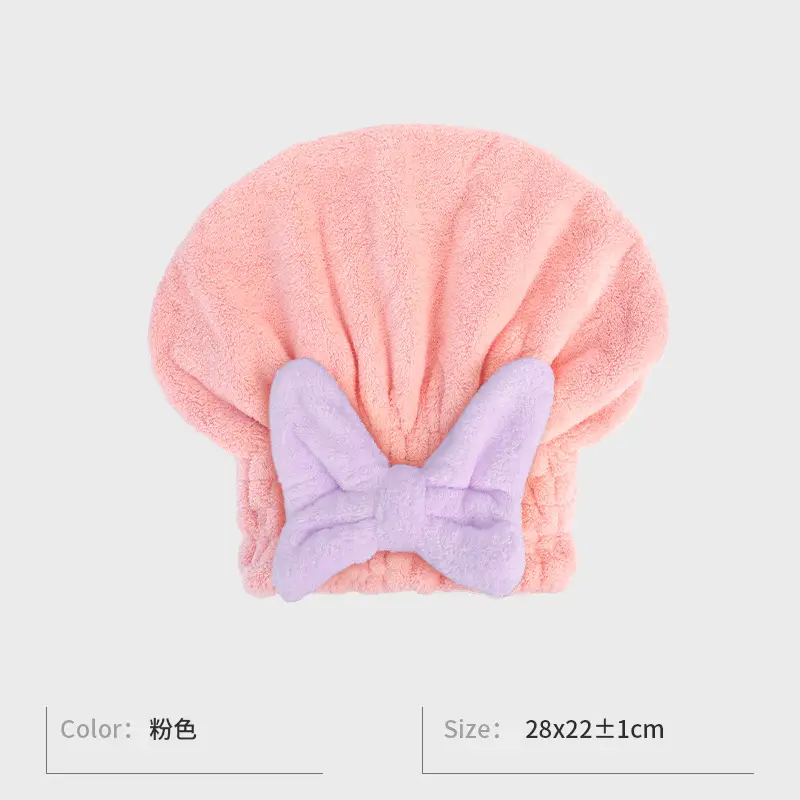 Pink Cartoon Rabbit Ears Hair Drying Hat for Kids - Image 3