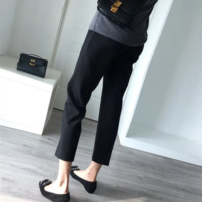 Women's Black Slim Fit Formal Pants for Spring Fall - Image 6