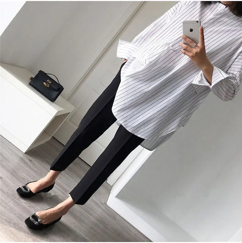 Women's Black Slim Fit Formal Pants for Spring Fall — feature 11