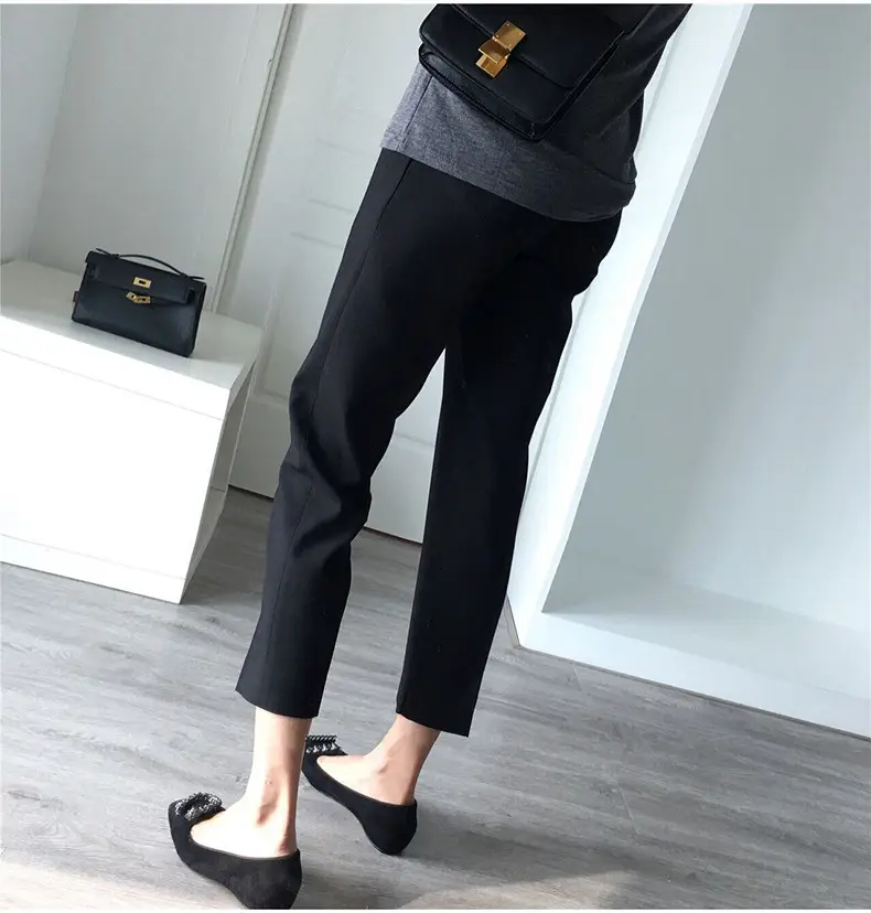 Women's Black Slim Fit Formal Pants for Spring Fall — feature 7