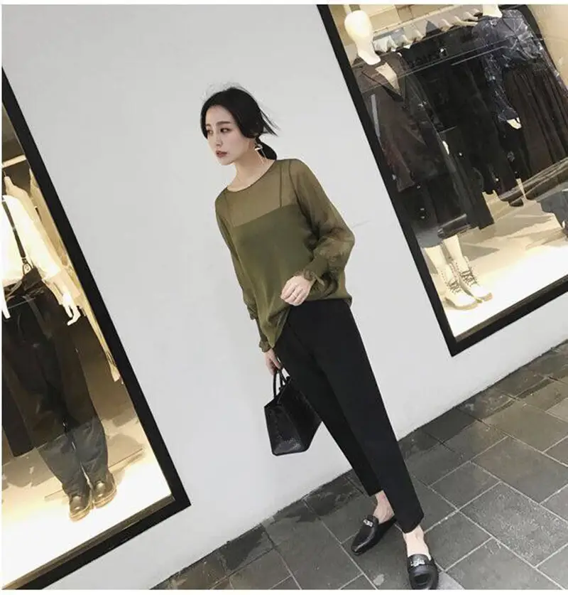 Women's Black Slim Fit Formal Pants for Spring Fall — feature 9
