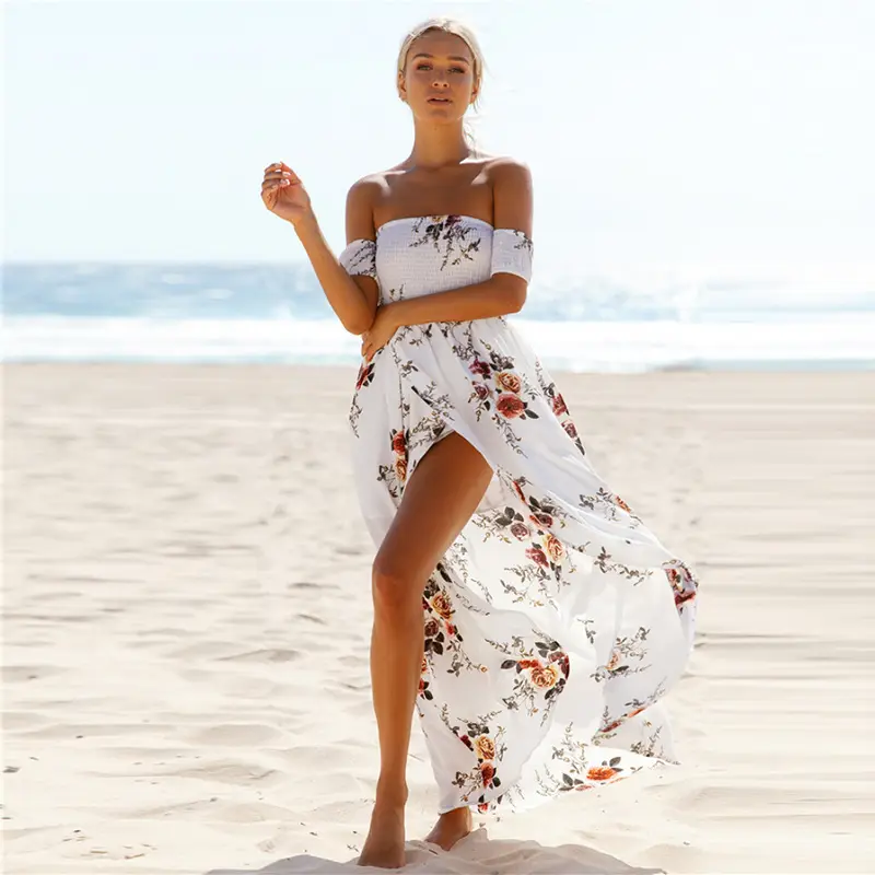Black Floral Chest Wrap Dress for Women - Image 18