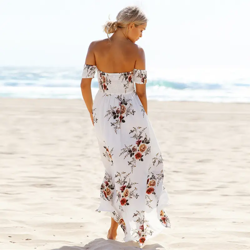 Black Floral Chest Wrap Dress for Women - Image 19