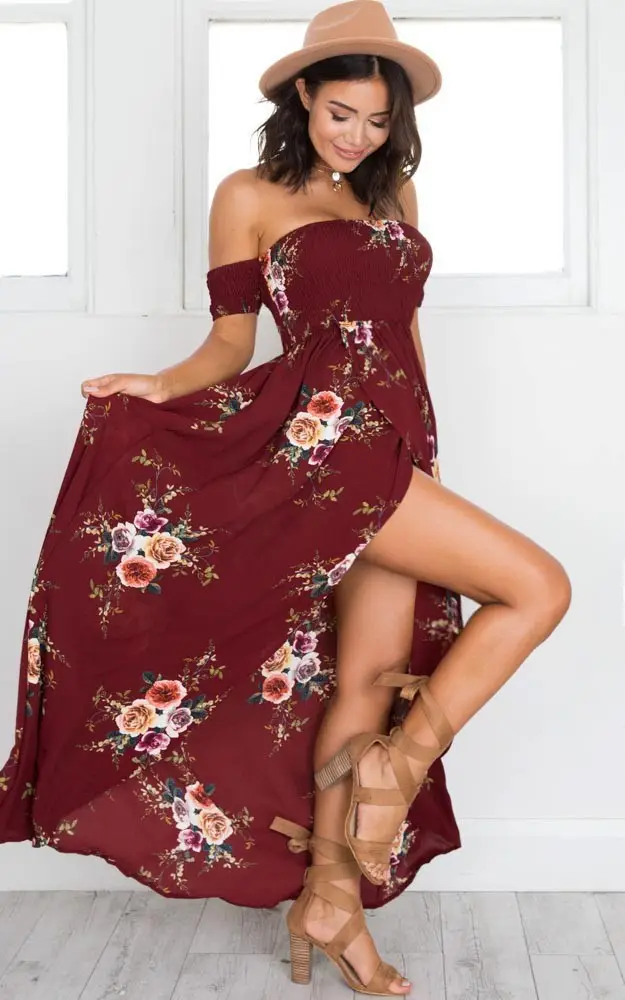 Black Floral Chest Wrap Dress for Women - Image 20