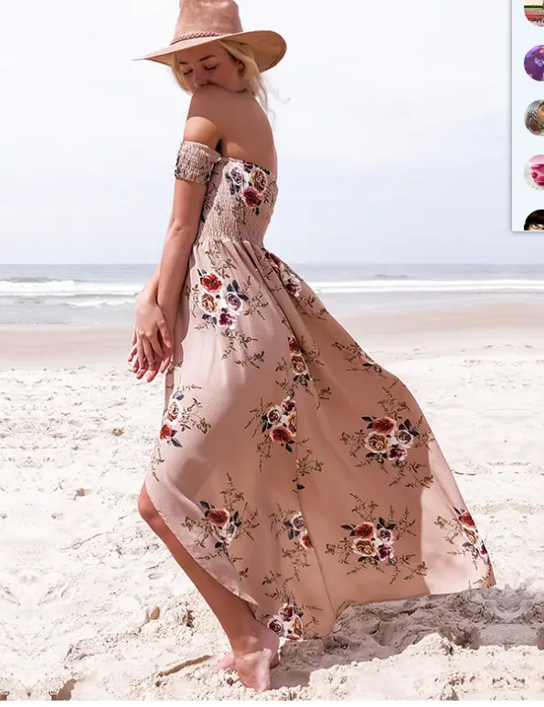 Black Floral Chest Wrap Dress for Women - Image 11