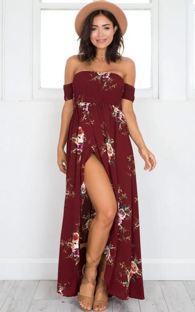 Black Floral Chest Wrap Dress for Women - Image 7
