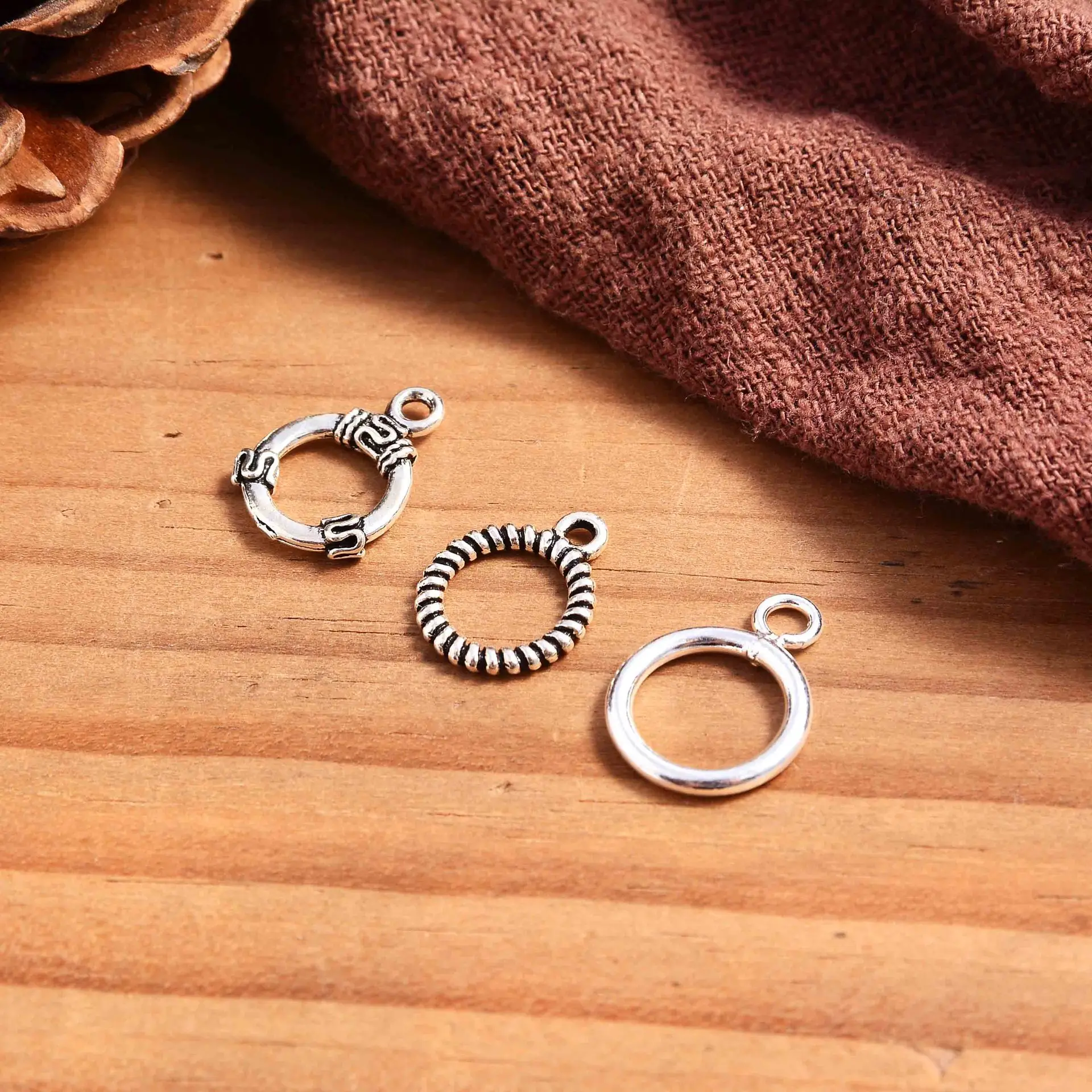 Wholesale S925 Sterling Silver Ot Buckle Vintage Distressed Style Buckle - Image 5