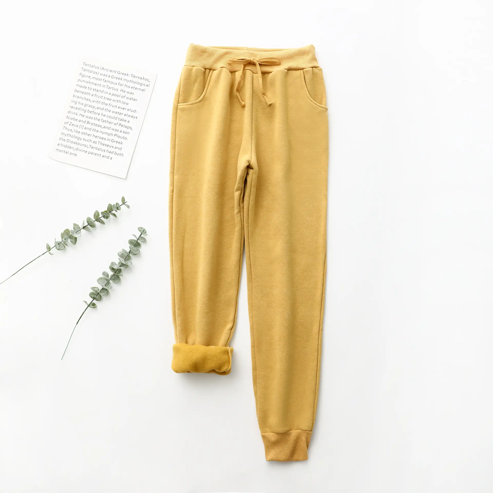 Women Black Warm Full-Length Pants 2023 Winter - Image 12