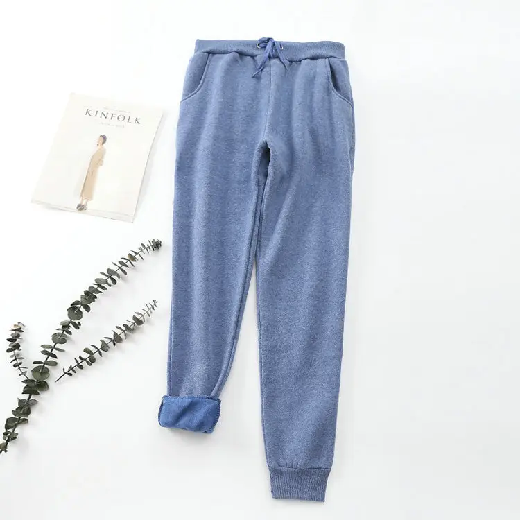 Women Black Warm Full-Length Pants 2023 Winter - Image 10