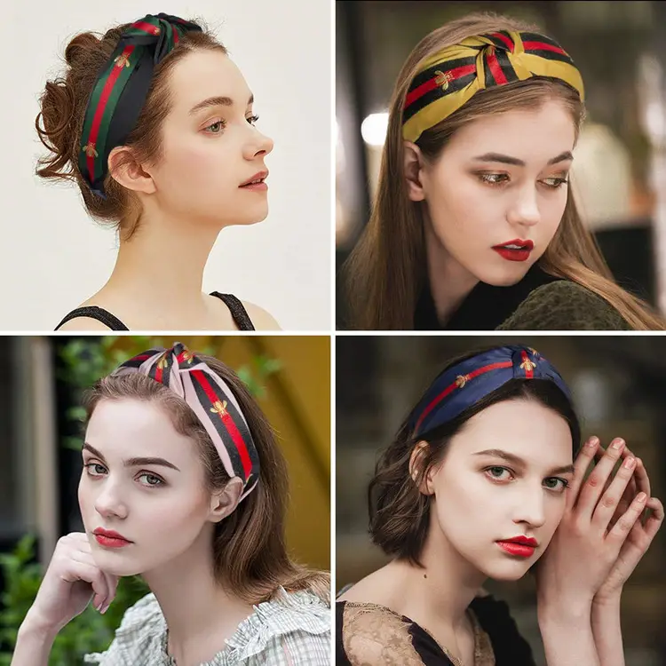 Cross-Border Wide Bee Headband Fabric Knotted Women's Hairband - Image 2