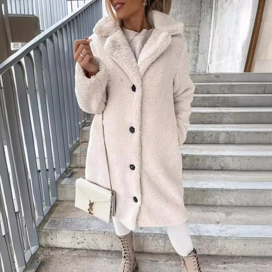 2025 Long Sleeve Plush Lapel Top for Women - Image 6