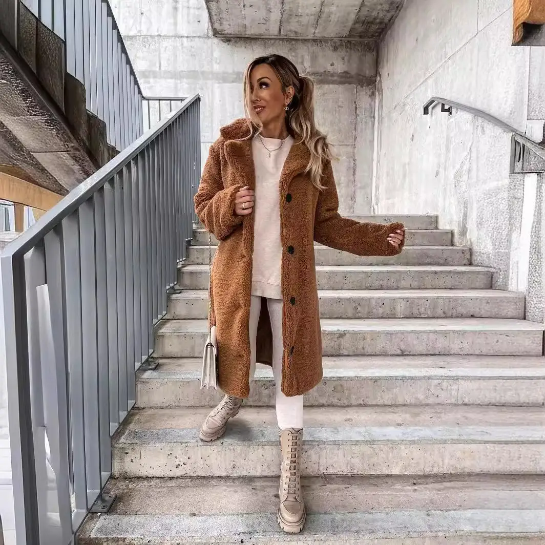 2025 Long Sleeve Plush Lapel Top for Women - Image 7