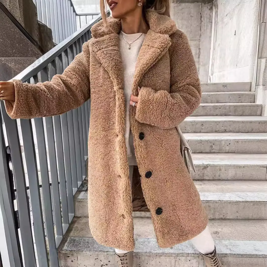 2025 Long Sleeve Plush Lapel Top for Women - Image 8