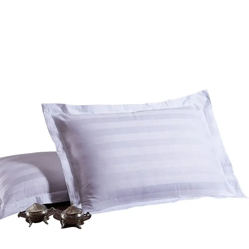 White Cotton Hotel Pillowcase 3cm Encrypted Satin - Image 5