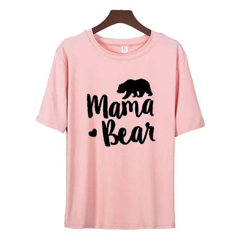 Mama Bear Printed Pink T-Shirt for Women Men - Image 5