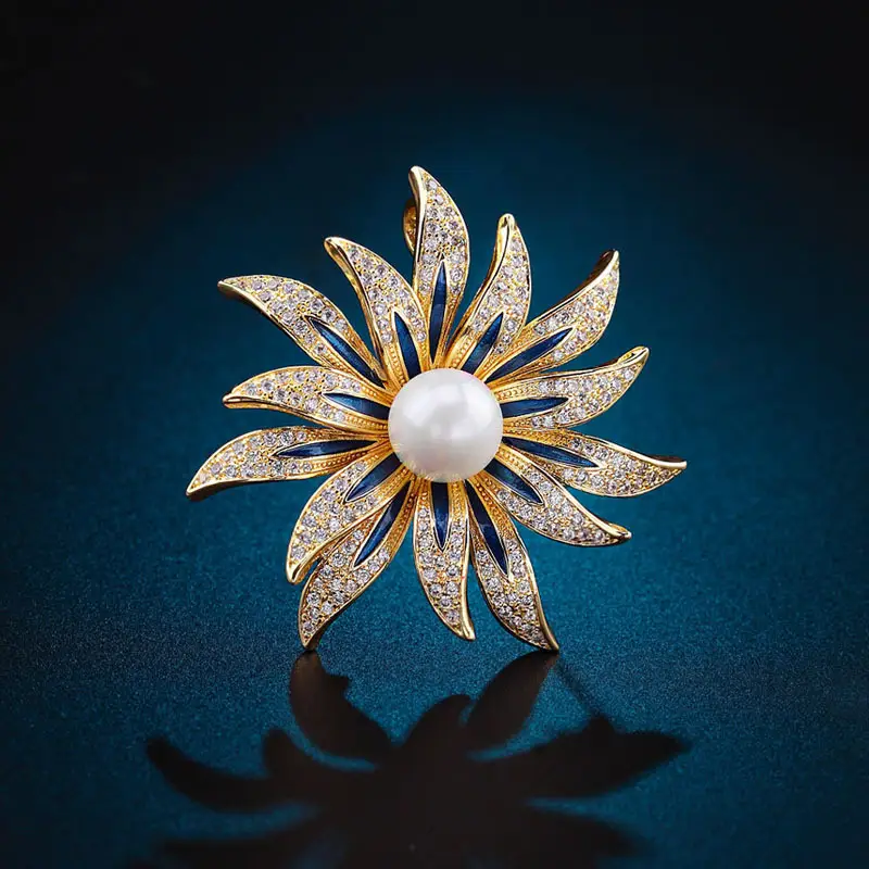 Gold Pearl Flower Hairpin for Women - Image 4