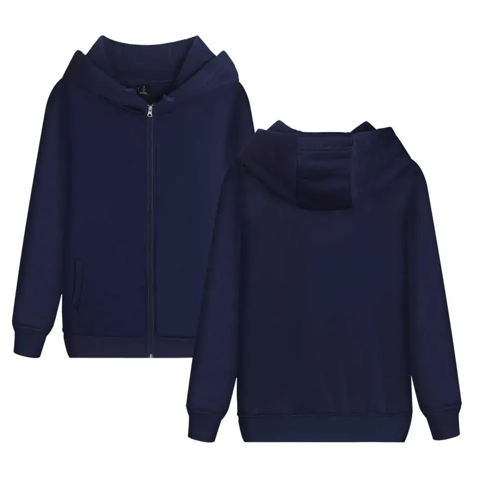 Men Grey Full Zip Hoodie Set Cotton Winter Wear