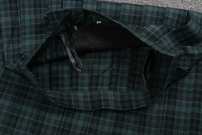 Japanese Pleated Folded Skirt Student Length Plaid — feature 10
