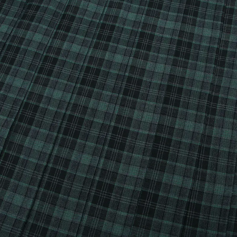 Japanese Pleated Folded Skirt Student Length Plaid — feature 12