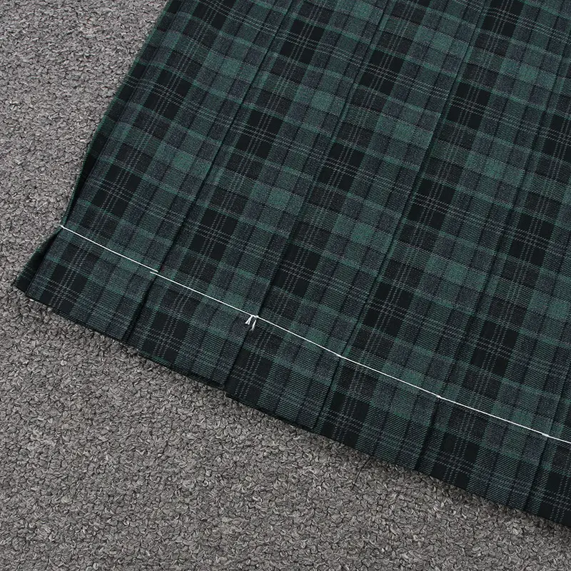 Japanese Pleated Folded Skirt Student Length Plaid — feature 13