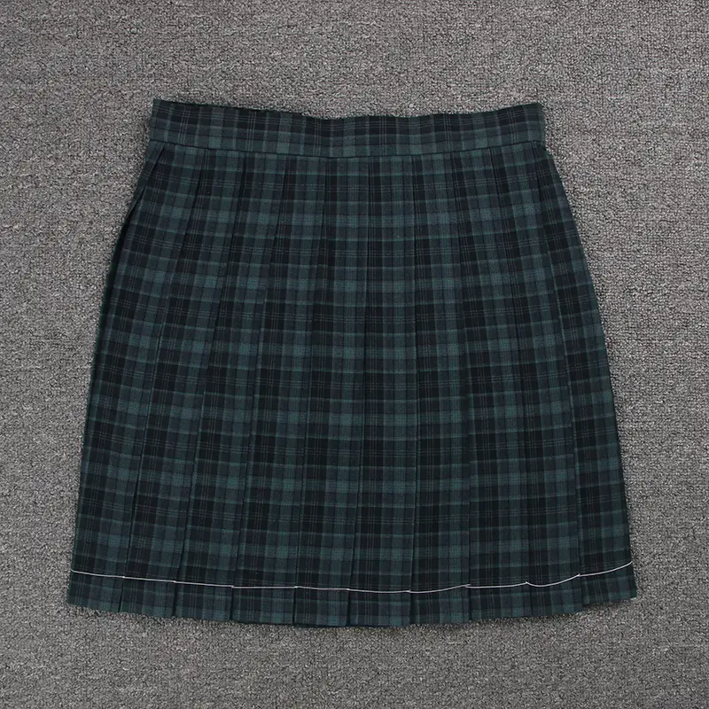Japanese Pleated Folded Skirt Student Length Plaid — feature 2
