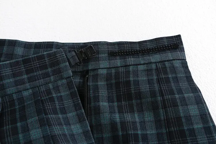 Japanese Pleated Folded Skirt Student Length Plaid — feature 4