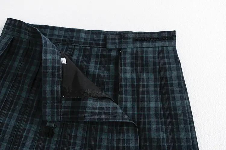 Japanese Pleated Folded Skirt Student Length Plaid — feature 5
