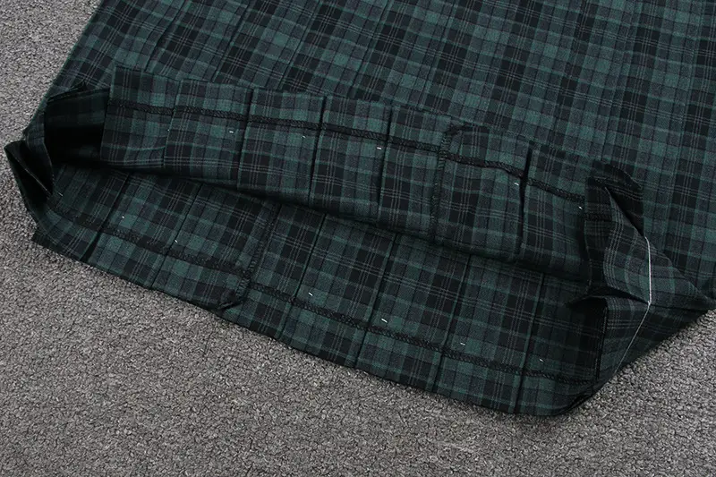 Japanese Pleated Folded Skirt Student Length Plaid — feature 6
