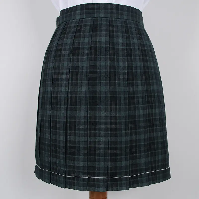 Japanese Pleated Folded Skirt Student Length Plaid — feature 8