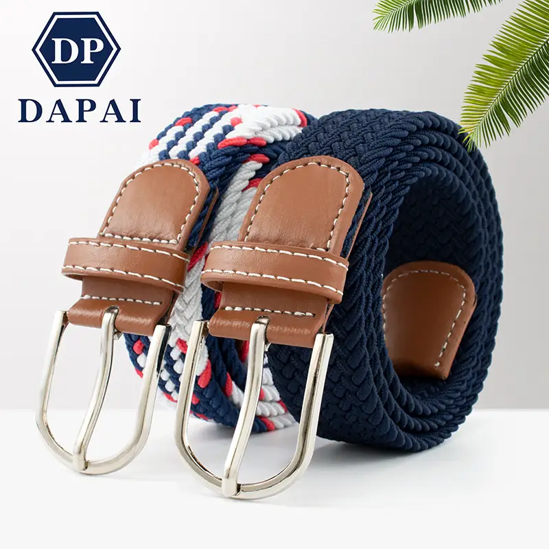 Men's Multicolor Elastic Belt with Alloy Buckle - Image 10