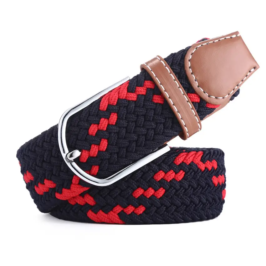 Men's Multicolor Elastic Belt with Alloy Buckle - Image 12