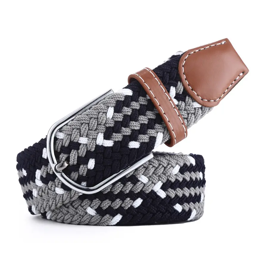 Men's Multicolor Elastic Belt with Alloy Buckle - Image 13