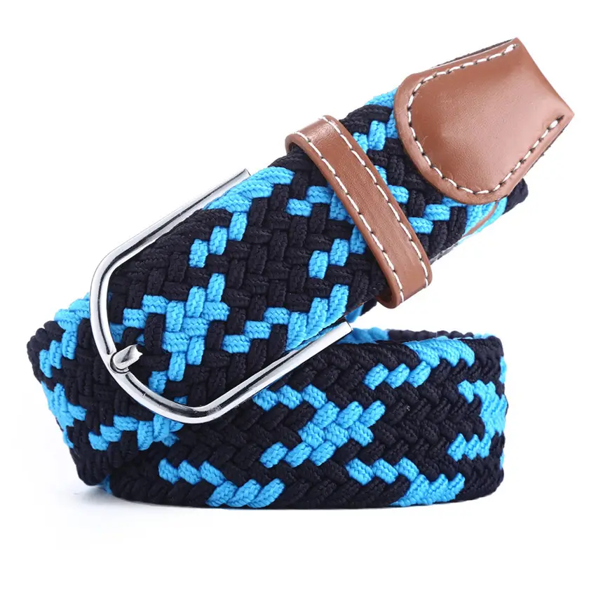Men's Multicolor Elastic Belt with Alloy Buckle - Image 7