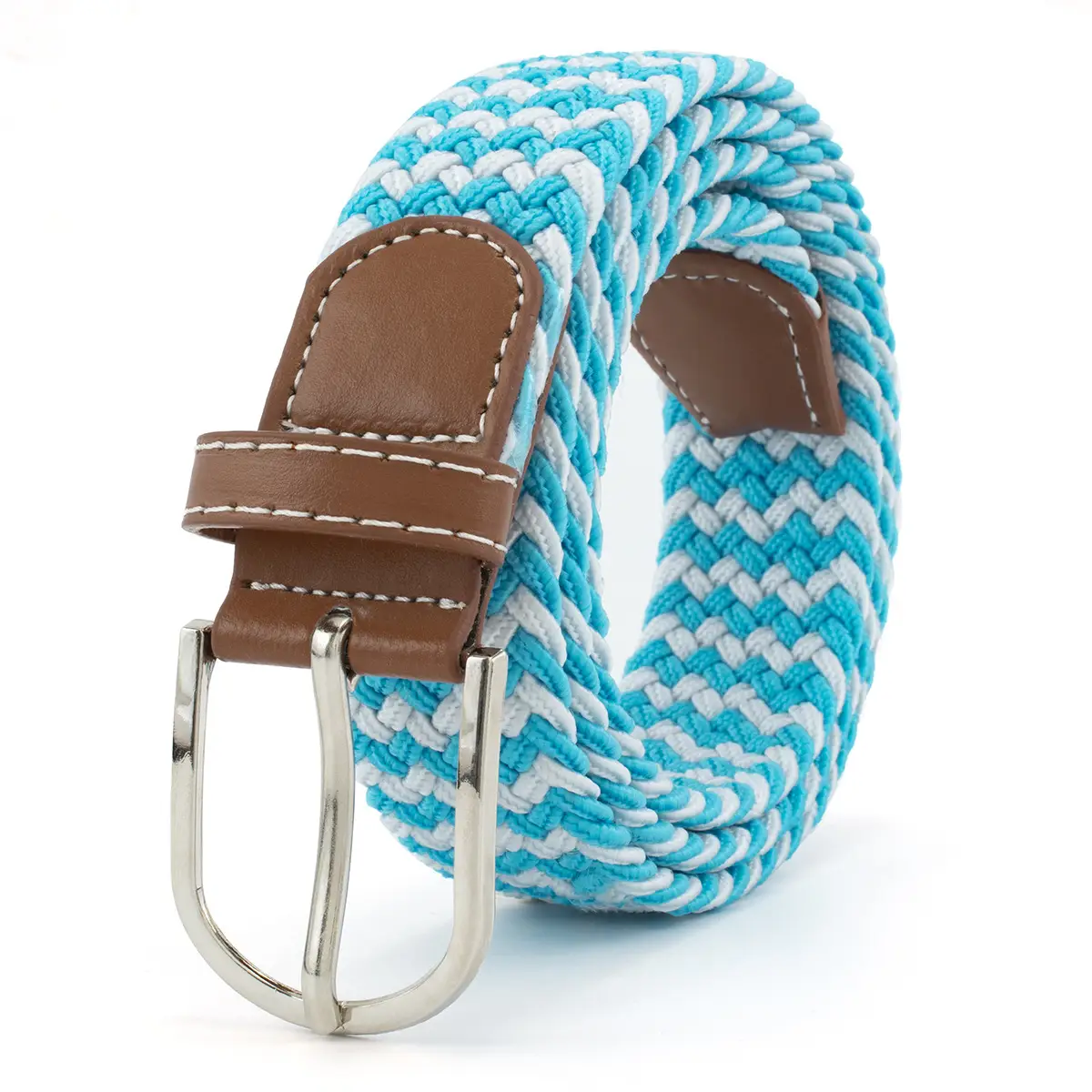 Men's Multicolor Elastic Belt with Alloy Buckle - Image 9