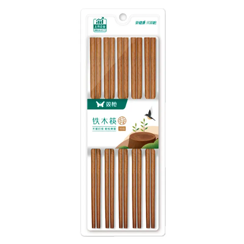 Ironwood Double Gun Chopsticks 10 Pairs Wooden Tableware - Image 7