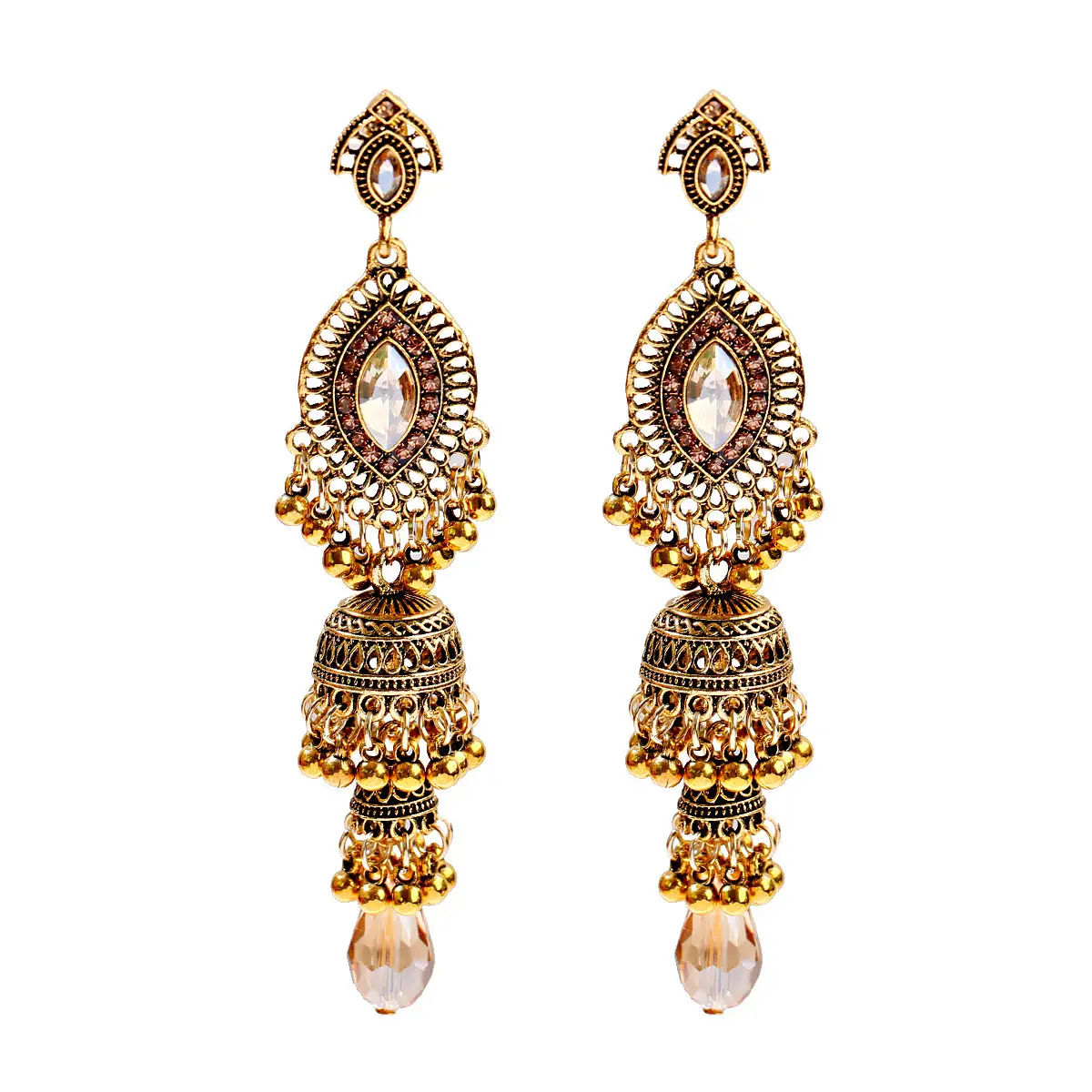 Exaggerated Metal Earrings with Micro Diamonds for Women - Image 7