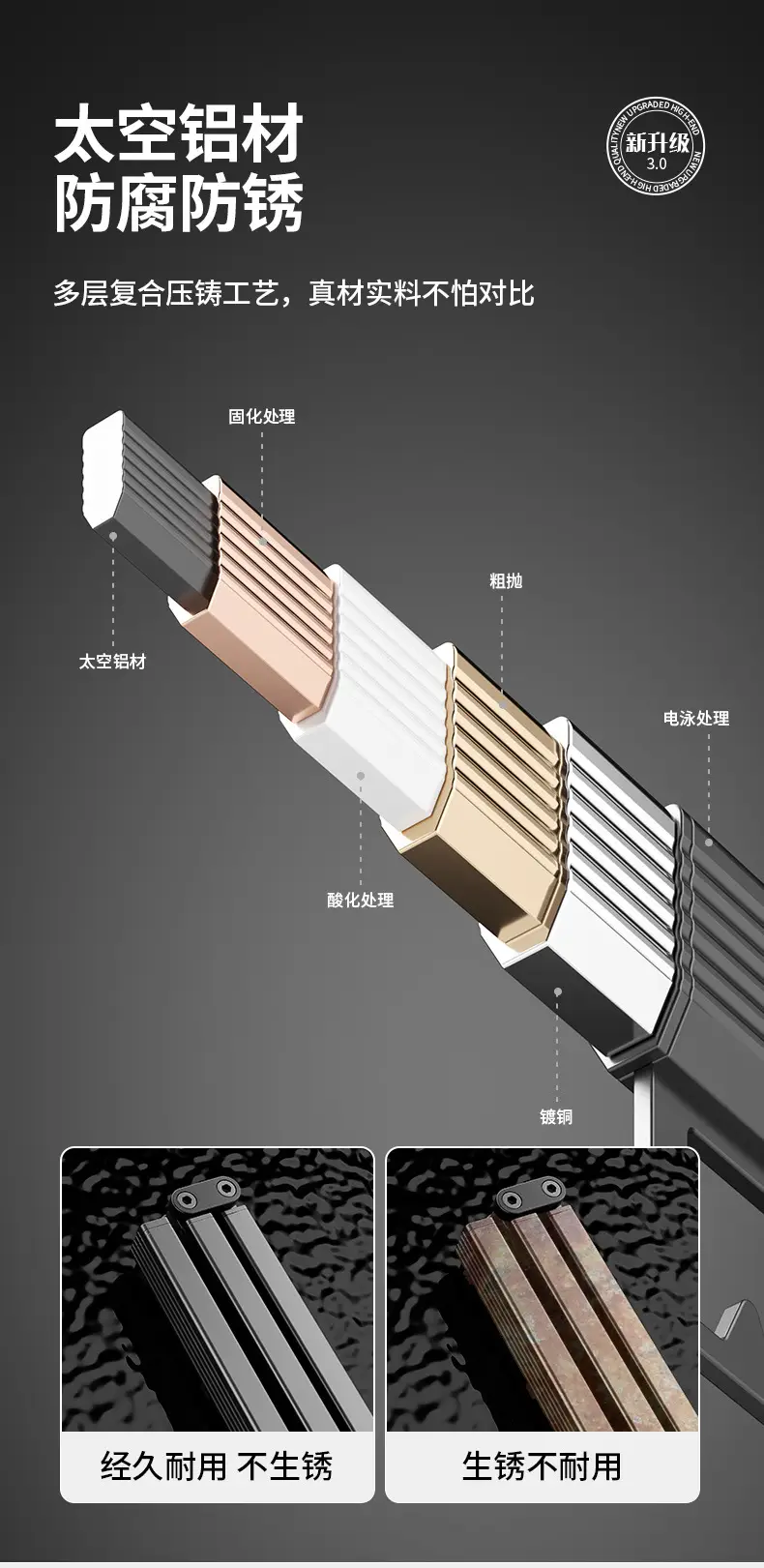 Telescopic Wall Hanging Rod for Clothes Drying — feature 12