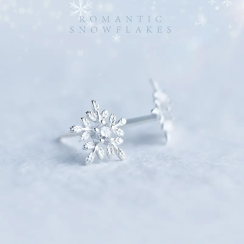 Snowflake Earrings for Women S925 Silver Plated - Image 3