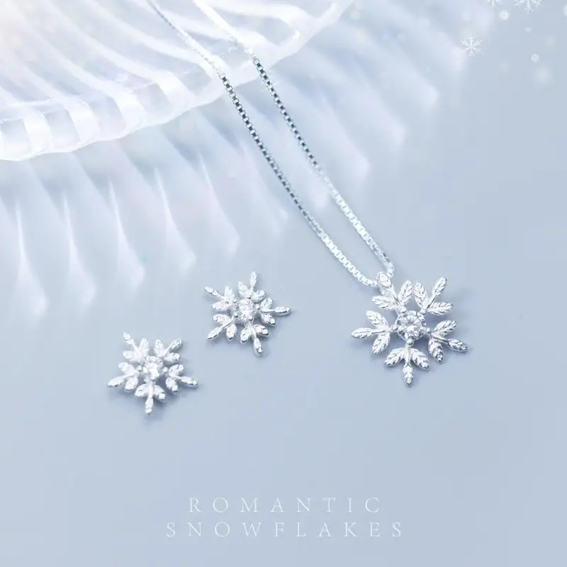 Snowflake Earrings for Women S925 Silver Plated - Image 4