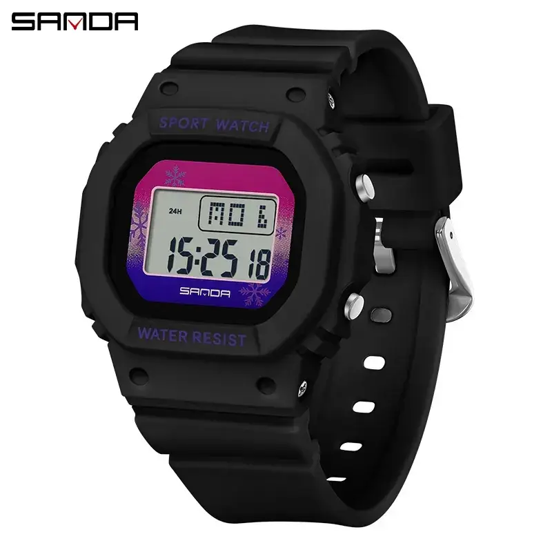 Sanda Digital Watch Blue Pink Water Resistant for Men Women - Image 21