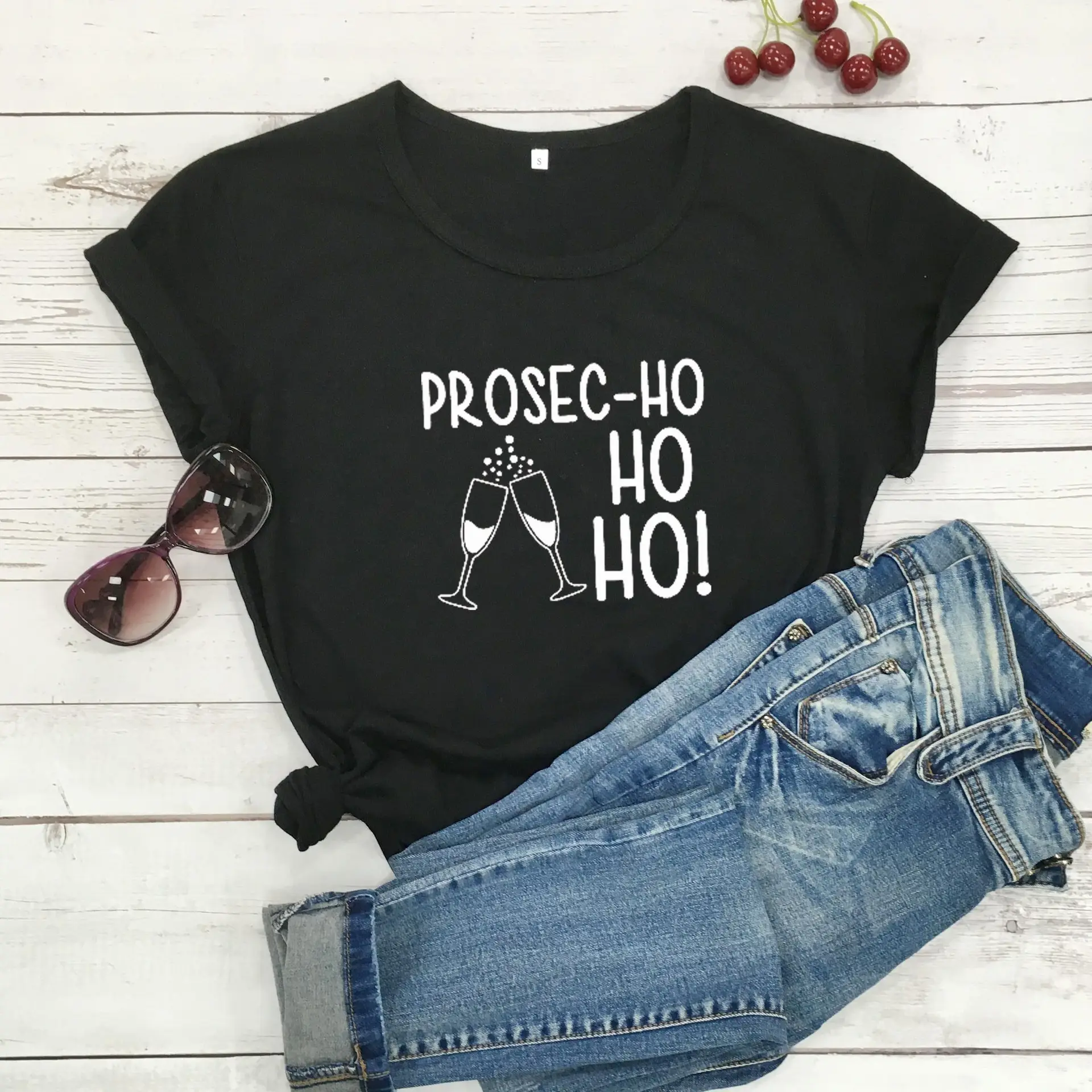 Prosec Ho Ho HO Men Women T-Shirt Grey - Image 2