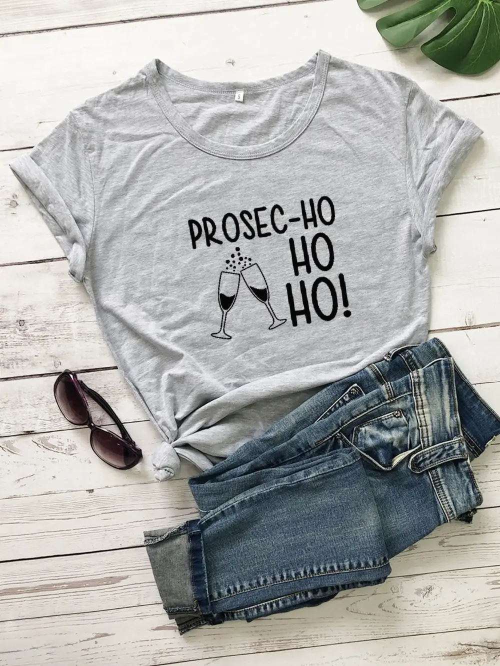 Prosec Ho Ho HO Men Women T-Shirt Grey - Image 3