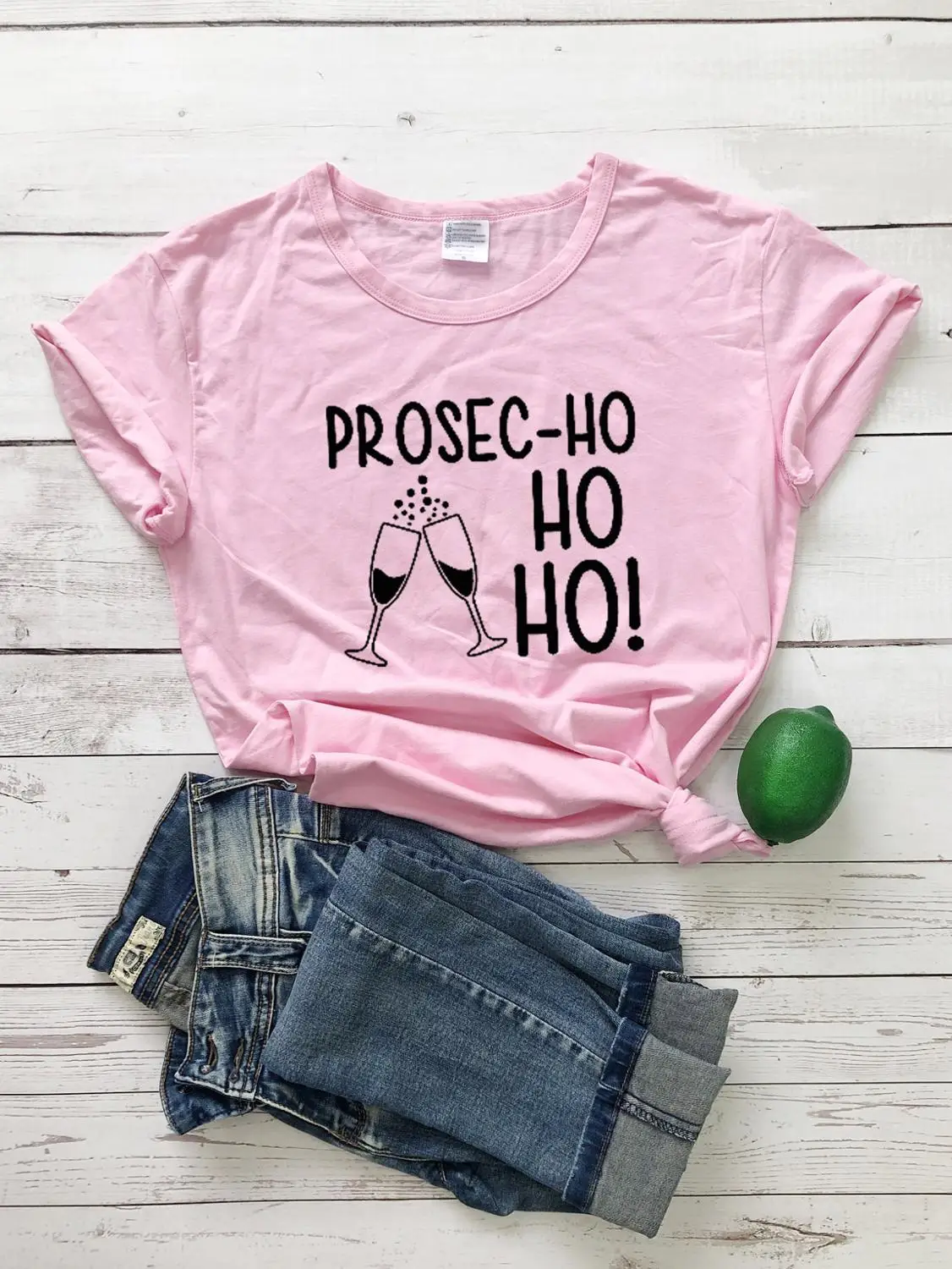 Prosec Ho Ho HO Men Women T-Shirt Grey - Image 4