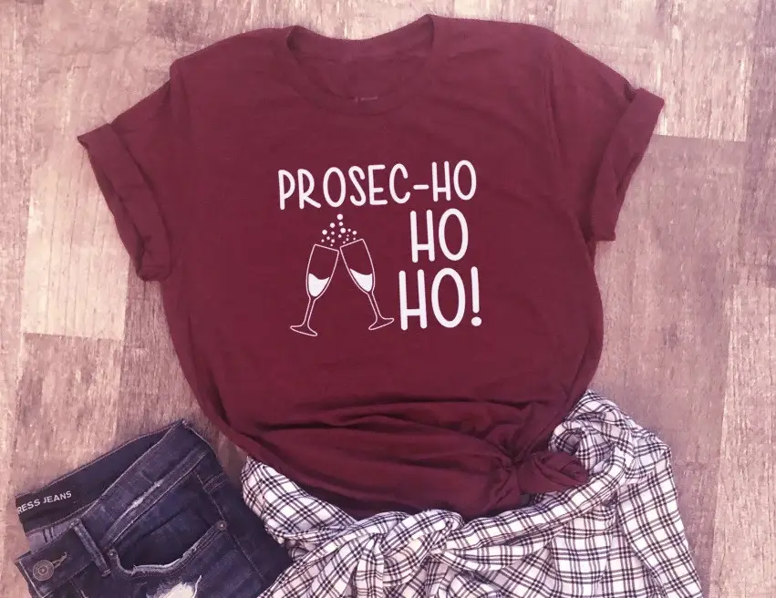 Prosec Ho Ho HO Men Women T-Shirt Grey - Image 9