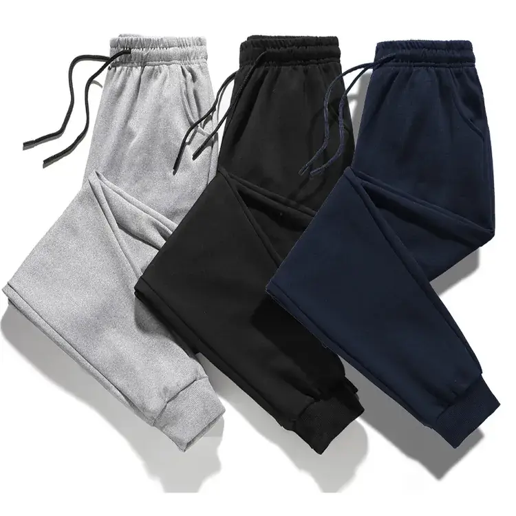 Men Thick Fleece Lined Sweatpants Black Large