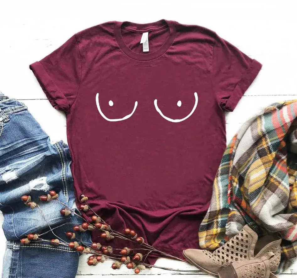Pink T-Shirt with Cute Smile Design for Women