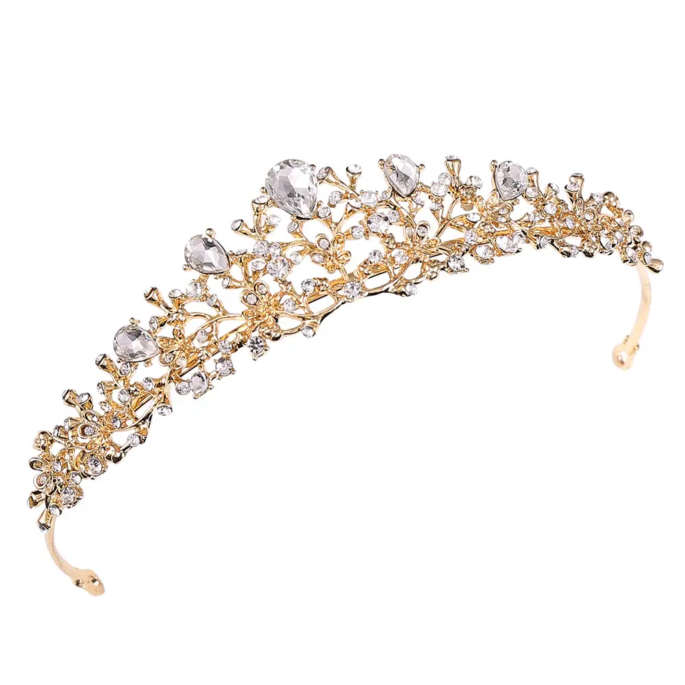 Korean Flower Crown Hairband with Rhinestones for Bridal & Birthday Use - Image 7