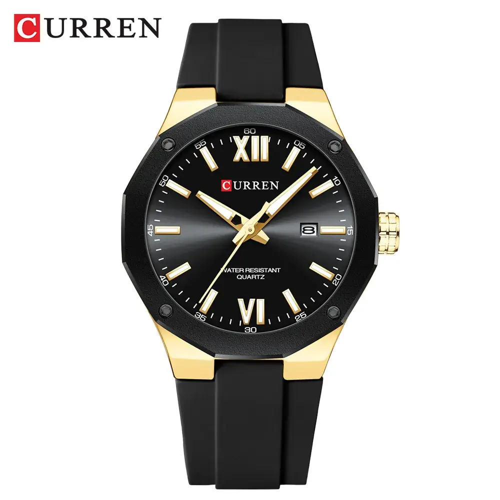 Curren Men's Waterproof Calendar Quartz Wrist Watch Black Gold - Image 10