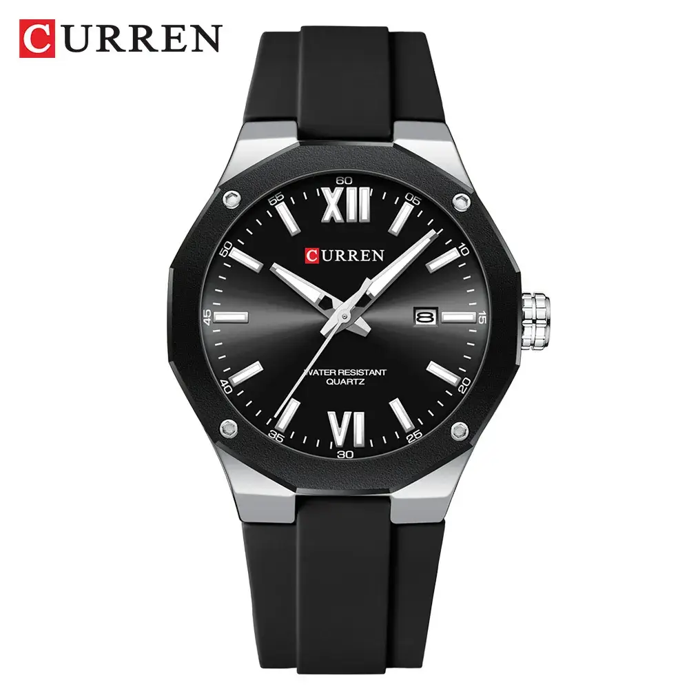 Curren Men's Waterproof Calendar Quartz Wrist Watch Black Gold - Image 3