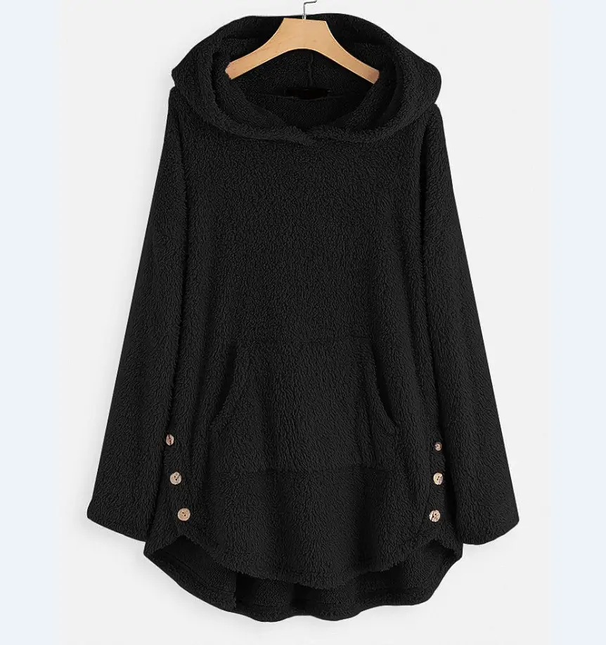 Brown Hooded Pullover Sweater with Button Front - Image 4